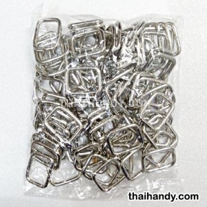 ห่วงเหล็กสี่เหลี่ยม ขนาด 0.6 นิ้ว บรรจุ 100 อัน สีนิเกิ้ล รูปเต็ม