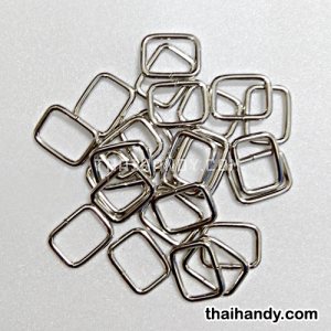 ห่วงเหล็กสี่เหลี่ยม ขนาด 0.6 นิ้ว บรรจุ 20 อัน สีนิเกิ้ล รูปเต็ม