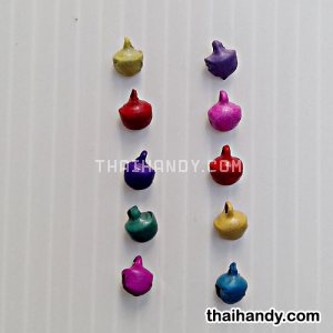 กระพรวนเหล็ก เงา ขนาด 6 mm  บรรจุ 10 อัน สีคละสี รูปเต็ม