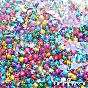 กระพรวนเหล็ก เงา ขนาด 6 mm  บรรจุ 500 อัน สีคละสี รูปเต็ม