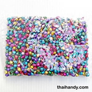 กระพรวนเหล็ก เงา ขนาด 6 mm  บรรจุ 1000 อัน สีคละสี รูปเต็ม