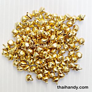 กระพรวนเหล็ก เงา ขนาด 6 mm  บรรจุ 100 อัน สีทอง รูปเต็ม