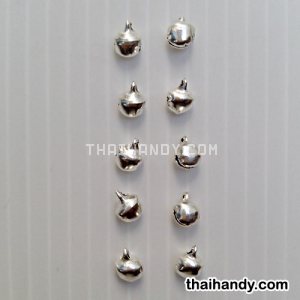 กระพรวนเหล็ก เงา ขนาด 6 mm  บรรจุ 10 อัน สีเงิน รูปเต็ม
