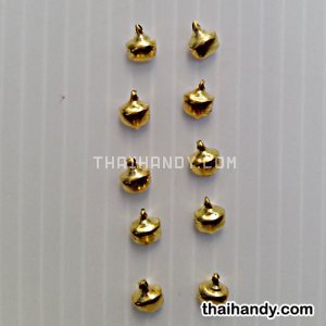 กระพรวนเหล็ก เงา ขนาด 8 mm  บรรจุ 10 อัน สีทอง รูปเต็ม