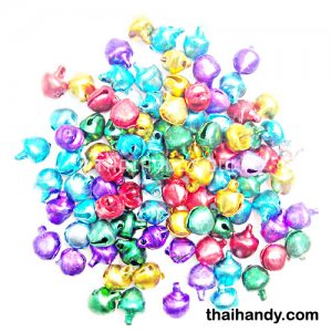 กระพรวนเหล็ก เงา ขนาด 8 mm  บรรจุ 100 อัน สีคละสี รูปเต็ม