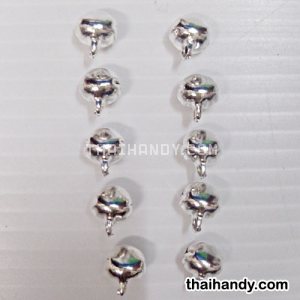 กระพรวนเหล็ก เงา ขนาด 10 mm  บรรจุ 10 อัน สีเงิน รูปเต็ม