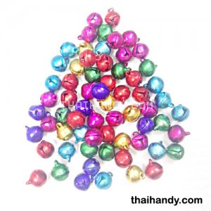 กระพรวนเหล็ก เงา ขนาด 10 mm  บรรจุ 100 อัน สีคละสี รูปเต็ม