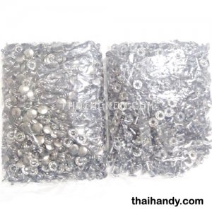 ตะปูย้ำหน้าเดียว หน้ากว้าง 13 มิล ขนาดขายาว 12 mm  บรรจุ 1000 คู่ สีดำเงา รูปเต็ม