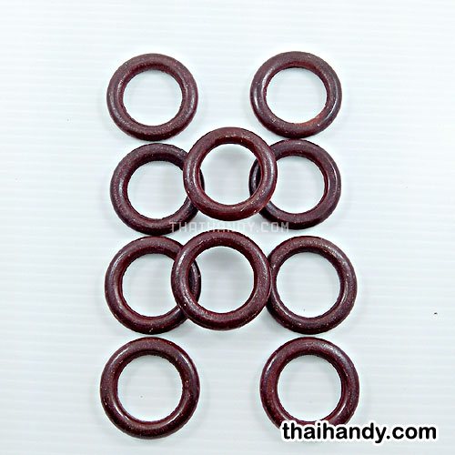 ห่วงไม้กลม ขนาด 3 cm  บรรจุ 10 อัน สีน้ำตาล รูปเต็ม