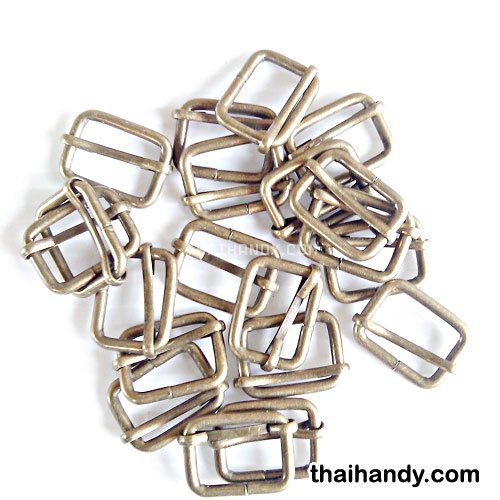 ตัวปรับสายโลหะ 2 ช่อง ขนาด 1 นิ้ว บรรจุ 20 อัน สีทองรมดำ รูปเต็ม
