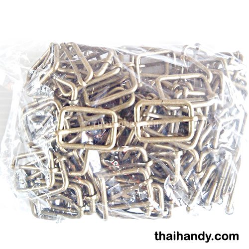 ตัวปรับสายโลหะ 2 ช่อง ขนาด 1 นิ้ว บรรจุ 100 อัน สีทองรมดำ รูปเต็ม