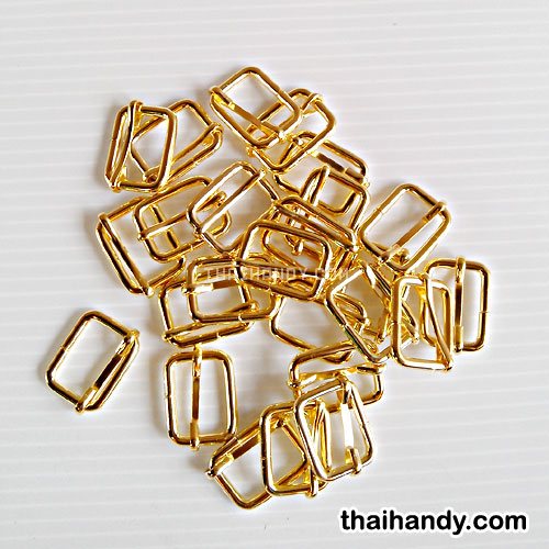 ตัวปรับสายโลหะ 2 ช่อง ขนาด 0.6 นิ้ว บรรจุ 20 อัน สีทอง รูปเต็ม