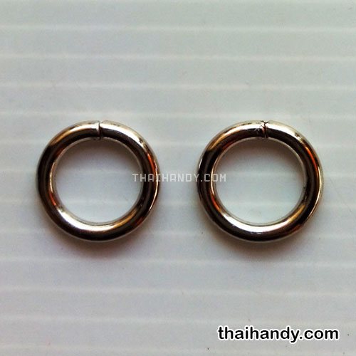 ห่วงเหล็กกลม ขนาด 0.6 นิ้ว บรรจุ 2 อัน สีนิเกิ้ล รูปเต็ม