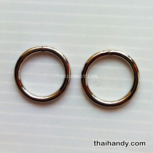 ห่วงเหล็กกลม ขนาด 0.8 นิ้ว บรรจุ 2 อัน สีนิเกิ้ล รูปเต็ม