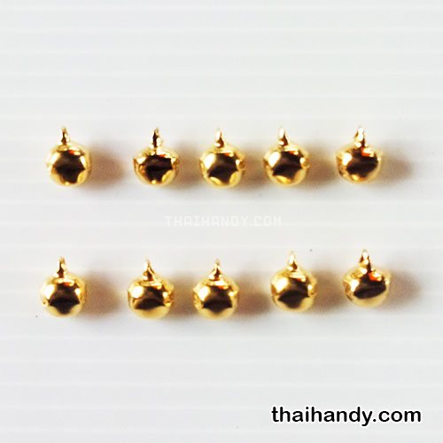 กระพรวนเหล็ก เงา ขนาด 10 mm  บรรจุ 10 อัน สีทอง รูปเต็ม