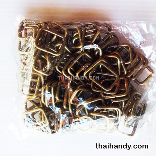 ห่วงเหล็กสี่เหลี่ยม ขนาด 1 นิ้ว บรรจุ 100 อัน สีทองรมดำ รูปเต็ม