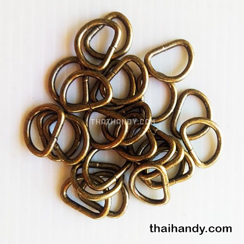 ห่วงเหล็กตัว D  ขนาด 0.5 นิ้ว บรรจุ 10 อัน สีทองรมดำ รูปเต็ม