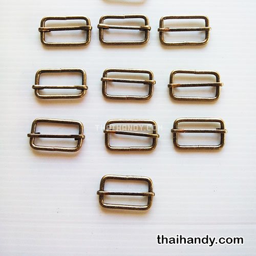 ตัวปรับสายโลหะ 2 ช่อง ขนาด 1.2 นิ้ว บรรจุ 10 อัน สีทองรมดำ รูปเต็ม