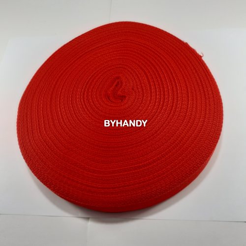 สายผ้า-ผ้ากุ๊น PP  ลายเวอร์จิ้น ขนาด 1 นิ้ว บรรจุ 50 เมตร สีแดง รูปเต็ม