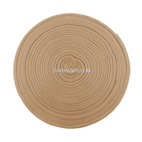 สายผ้า-ผ้ากุ๊น PP  ลายเวอร์จิ้น ขนาด 1 นิ้ว บรรจุ 50 เมตร สีกากีแกมทอง รูปเต็ม