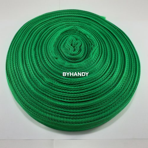 สายผ้า-ผ้ากุ๊น PP  ลายเวอร์จิ้น ขนาด 1 นิ้ว บรรจุ 50 เมตร สีเขียวใบไม้ รูปเต็ม