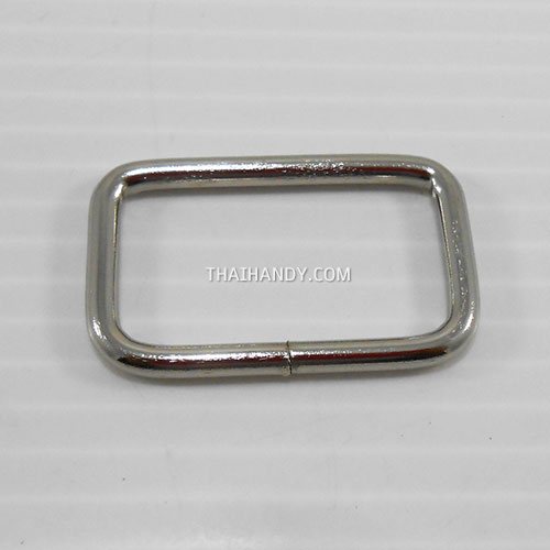 ห่วงเหล็กสี่เหลี่ยม ขนาด 1.2 นิ้ว บรรจุ 1 อัน สีนิเกิ้ล รูปเต็ม