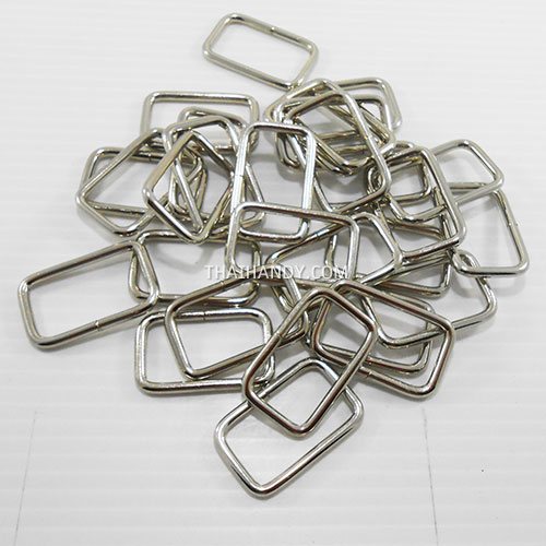 ห่วงเหล็กสี่เหลี่ยม ขนาด 1.2 นิ้ว บรรจุ 20 อัน สีนิเกิ้ล รูปเต็ม