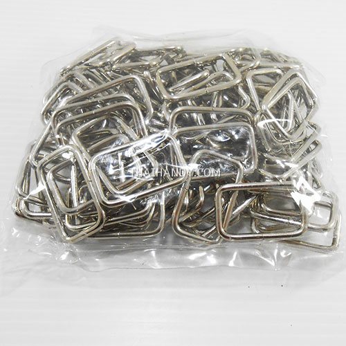 ห่วงเหล็กสี่เหลี่ยม ขนาด 1.2 นิ้ว บรรจุ 100 อัน สีนิเกิ้ล รูปเต็ม