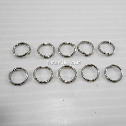 ห่วงเหล็กกลม ขนาด 10 mm  บรรจุ 10 อัน สีนิเกิ้ล รูปเต็ม