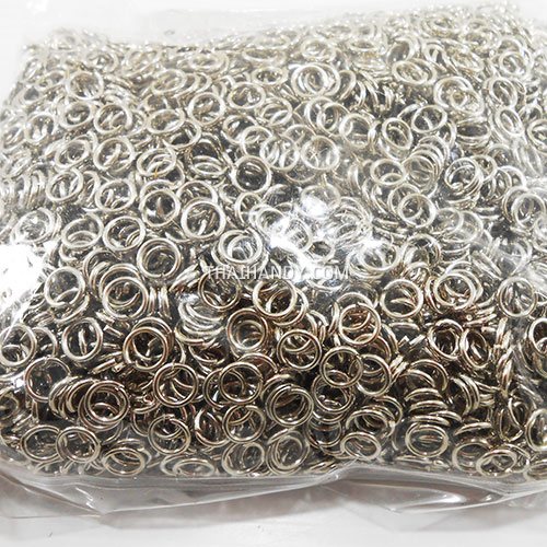 ห่วงเหล็กกลม ขนาด 10 mm  บรรจุ 1 กิโลกรัม สีนิเกิ้ล รูปเต็ม