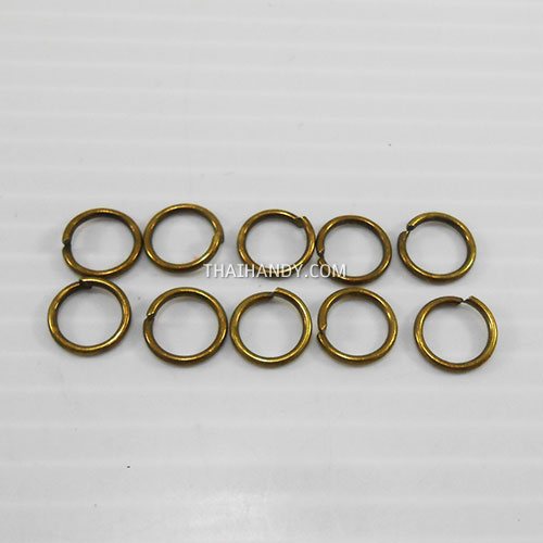 ห่วงเหล็กกลม ขนาด 10 mm  บรรจุ 10 อัน สีทองรมดำ รูปเต็ม