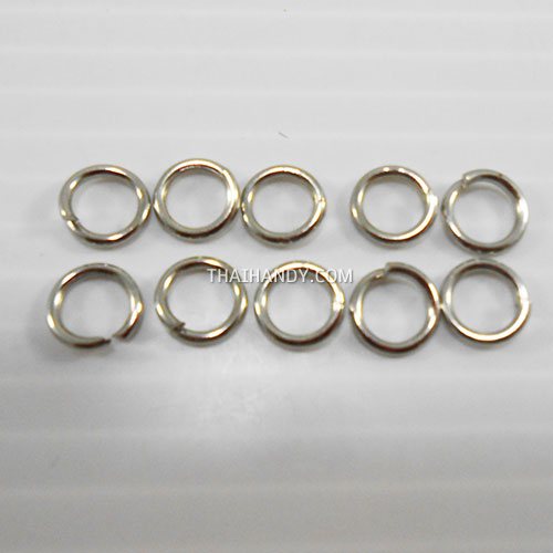 ห่วงเหล็กกลม ขนาด 8 mm  บรรจุ 10 อัน สีนิเกิ้ล รูปเต็ม