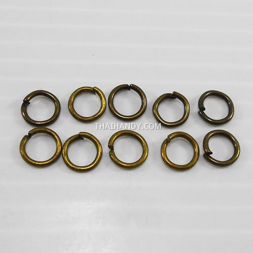 ห่วงเหล็กกลม ขนาด 8 mm  บรรจุ 10 อัน สีทองรมดำ รูปเต็ม