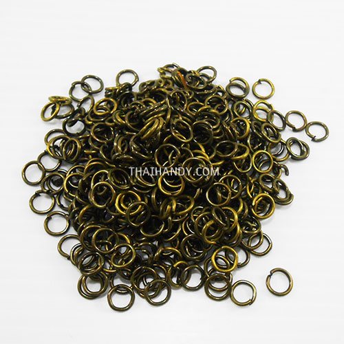 ห่วงเหล็กกลม ขนาด 8 mm  บรรจุ 100 อัน สีทองรมดำ รูปเต็ม