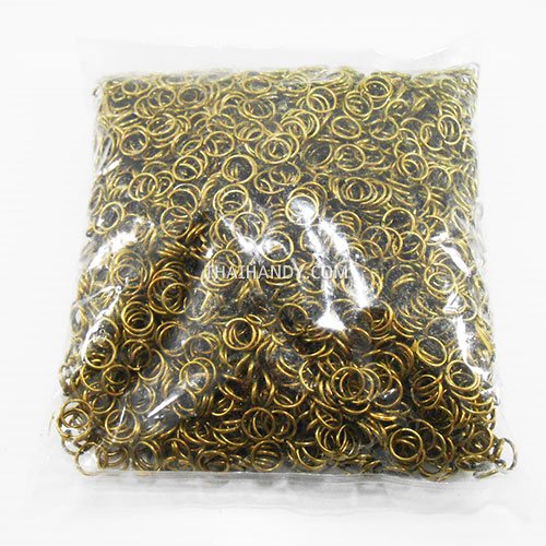 ห่วงเหล็กกลม ขนาด 8 mm  บรรจุ 1 กิโลกรัม สีทองรมดำ รูปเต็ม