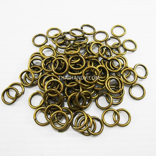 ห่วงเหล็กกลม ขนาด 14 mm  บรรจุ 100 อัน สีทองรมดำ รูปเต็ม