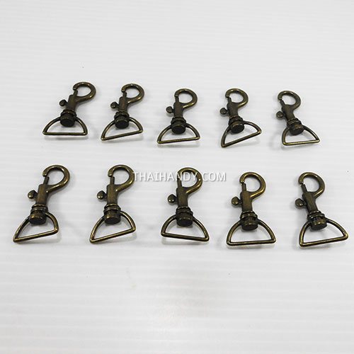 คอหมาโลหะ ปากโค้ง ขนาด 2x4.2 cm  บรรจุ 10 อัน สีทองรมดำ รูปเต็ม