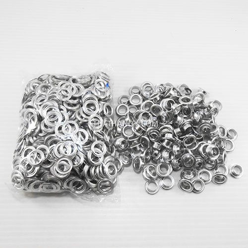ตาไก่ อลูมิเนียม ขนาด 8.7 mm (23) บรรจุ 100 ชุด สีเงิน รูปเต็ม
