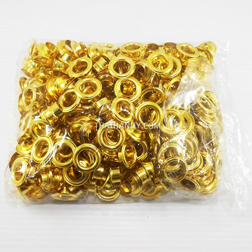ตาไก่ เหล็ก ขนาด 13.8 mm (28) บรรจุ 2 กุรุส(288 ชุด) สีทอง รูปเต็ม