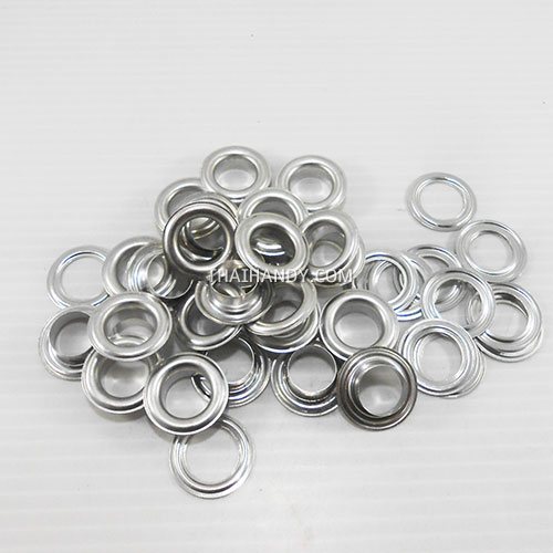ตาไก่ อลูมิเนียม ขนาด 13.8 mm (28) บรรจุ 100 ชุด สีเงิน รูปเต็ม