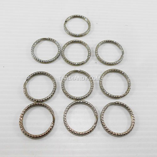 ห่วงพวงกุญแจลายหนา เฉพาะห่วง ขนาด 3.3 cm  บรรจุ 10 อัน สีนิเกิ้ล รูปเต็ม