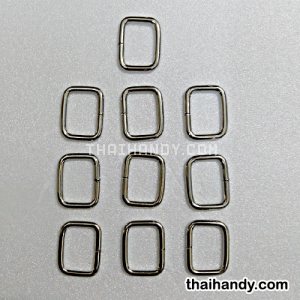 ห่วงเหล็กสี่เหลี่ยม ขนาด 1 นิ้ว บรรจุ 10 อัน สีนิเกิ้ล รูปเต็ม