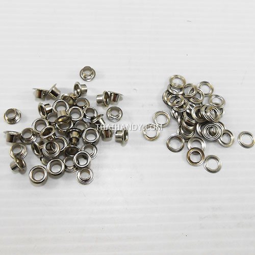 ตาไก่ เหล็ก ขนาด 5.7 mm (10) บรรจุ 100 ชุด สีนิเกิ้ล รูปเต็ม