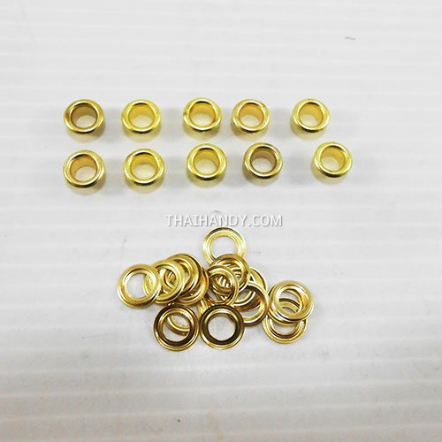ตาไก่ เหล็ก ขนาด 5.7 mm (10) บรรจุ 10 ชุด สีทอง รูปเต็ม
