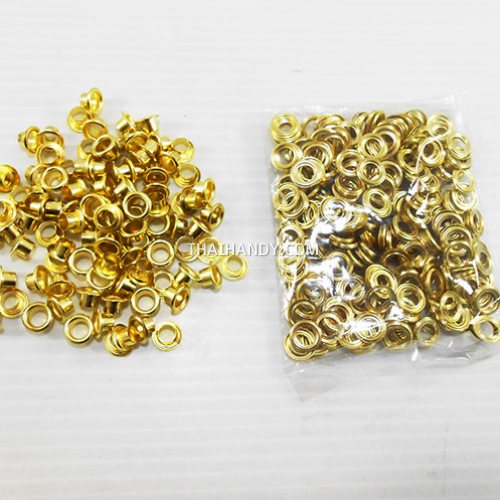 ตาไก่ เหล็ก ขนาด 5.7 mm (10) บรรจุ 5 กุรุส (720 ชุด) สีทอง รูปเต็ม