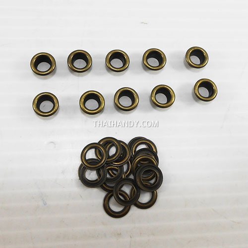 ตาไก่ เหล็ก ขนาด 5.7 mm (10) บรรจุ 10 ชุด สีทองรมดำ รูปเต็ม