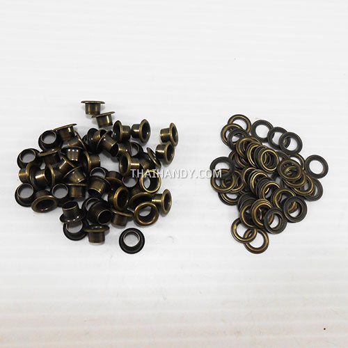 ตาไก่ เหล็ก ขนาด 5.7 mm (10) บรรจุ 100 ชุด สีทองรมดำ รูปเต็ม