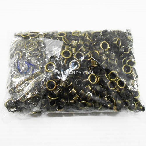 ตาไก่ เหล็ก ขนาด 7.5 mm (20) บรรจุ 10 กุรุส (1440 ชุด) สีทองรมดำ รูปเต็ม
