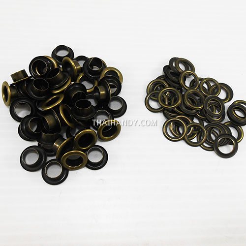 ตาไก่ เหล็ก ขนาด 8.7 mm (23) บรรจุ 100 ชุด สีทองรมดำ รูปเต็ม