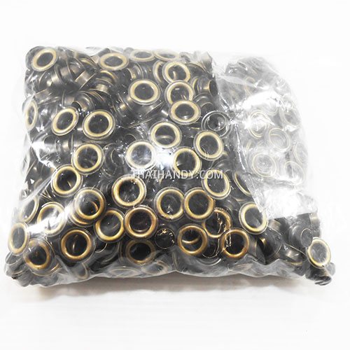 ตาไก่ เหล็ก ขนาด 11 mm (25) บรรจุ 5 กุรุส (720 ชุด) สีทองรมดำ รูปเต็ม
